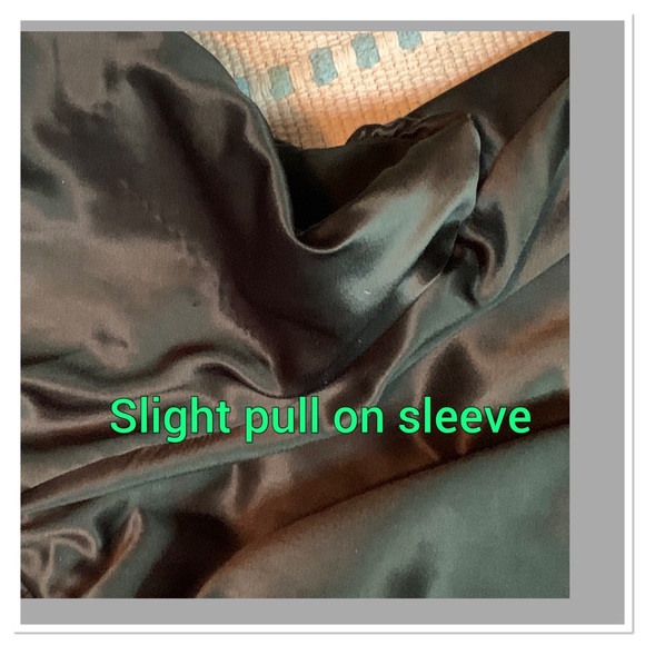 Allen Schwartz green satin blouse  XL **see notes* - Picture 7 of 7